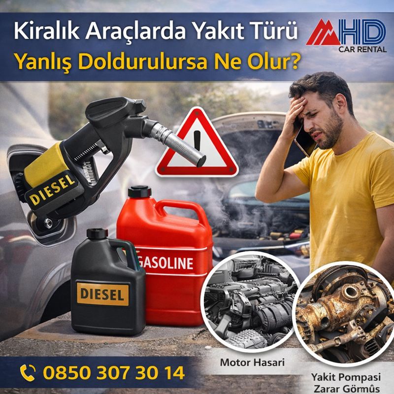 Kiralık Araçlarda Yakıt Türü Yanlış Doldurulursa Ne Olur?